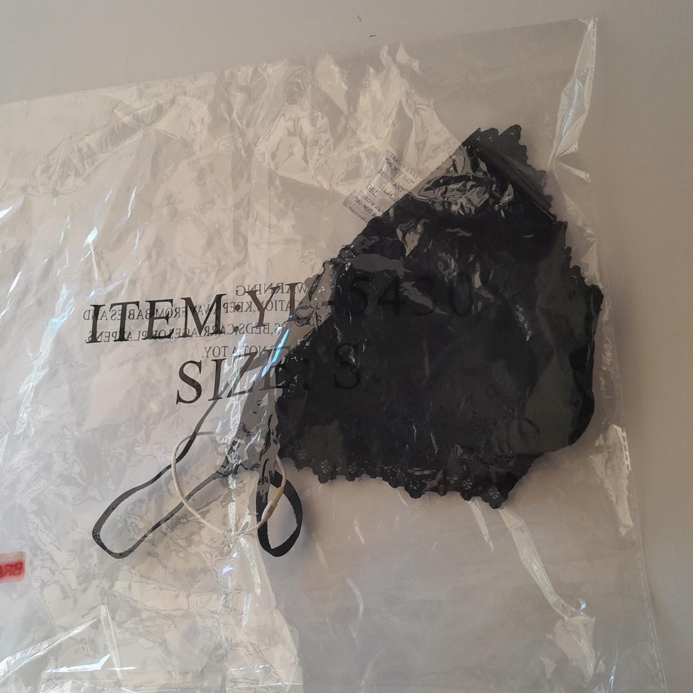 Floral Lace Strappy Caged Bralette Black Sheer Longline Crop Bra Size S - Picture 7 of 8